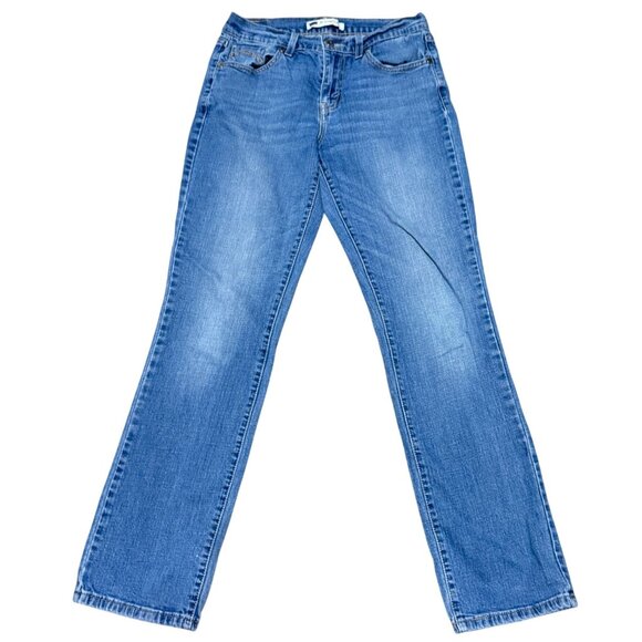 Levi's 505 Embroidered Straight Leg Jeans W27 L32 Blue Denim Stretch Levis - Picture 3 of 6